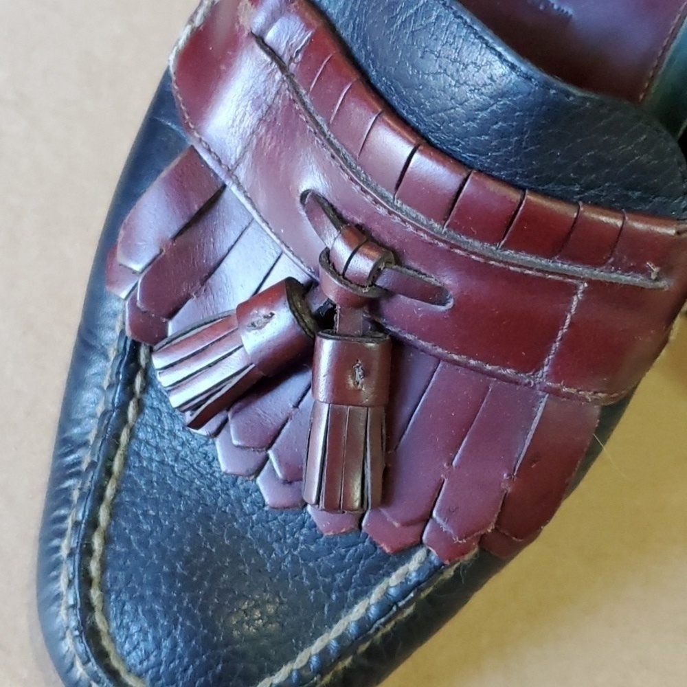 HS TRASK two tone loafer with tassel size 10.5 - Picture 2 of 10